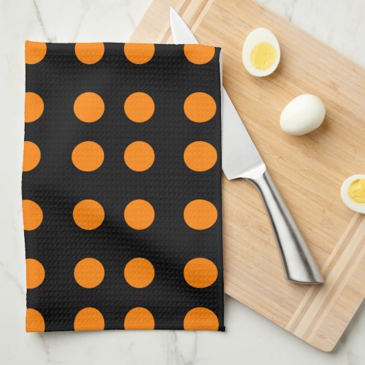 Orange Repetitive Dots Geschirrtuch (Viertel Falte)