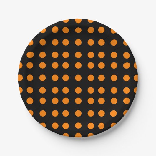 Orange Repetitive Dots Pappteller (Vorderseite)
