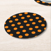 Orange Repetitive Dots Runder Pappuntersetzer (Angewinkelt)