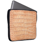 Orange Reptile Leder Textur Laptopschutzhülle (Vorne Rechts)