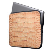 Orange Reptile Leder Textur Laptopschutzhülle (Vorderseite Links)