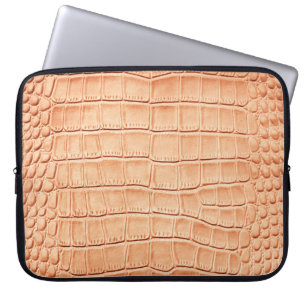 Orange Reptile Leder Textur Laptopschutzhülle