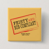 Orange resoluter Knopf Button (Vorderseite)