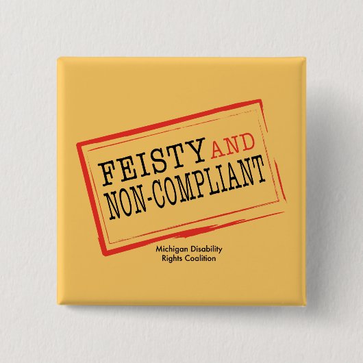 Orange resoluter Knopf Button (Vorderseite)