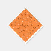 Orange Retro Atomzeitmuster Serviette (Ecke)