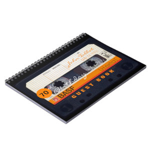 Orange Retro Audiotape 70. Geburtstagskarte Notizblock