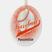 Orange Retro Baseball-Art Keramikornament (Rechts)