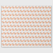 Orange Retro Big Numbers Class Geschenkpapier (Flach)