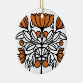 Orange Retro Blume Keramik Ornament (Rechts)