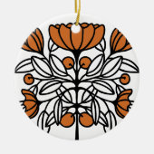 Orange Retro Blume Keramik Ornament (Vorne)