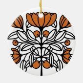 Orange Retro Blume Keramik Ornament (Hinten)