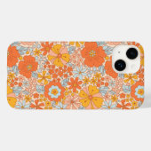 Orange Retro Blume Muster Case-Mate iPhone Hülle (Rückseite (Horizontal))
