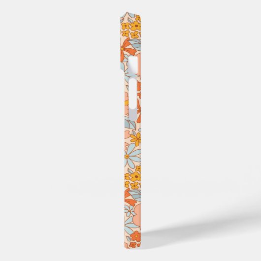Orange Retro Blume Muster Case-Mate iPhone Hülle (Rückseite / Links)