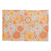 Orange Retro Blume Muster Kissenbezug (Rückseite)