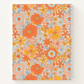 Orange Retro Blume Muster Notizblock (Rückseite)