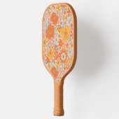 Orange Retro Blume Muster Pickleball Schläger (Links)