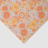 Orange Retro Blume Muster Seidenpapier (Ausschnitt)