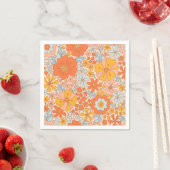 Orange Retro Blume Muster Serviette (Beispiel)