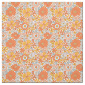 Orange Retro Blume Muster Stoff (Muster)