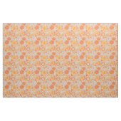 Orange Retro Blume Muster Stoff (Fat Quarter (45,7 x 55,9 cm))