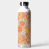 Orange Retro Blume Muster Trinkflasche (links)