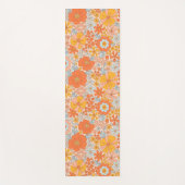Orange Retro Blume Muster Yogamatte (Vorderseite)
