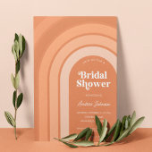 Orange Retro Boho Rainbow Peach Brautparty Einladung