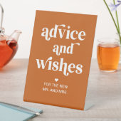 Orange Retro Boho Wedding Advice & Wishings Sockelschild (In Situ)