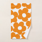 Orange Retro Daisies #1 #decor #art Badhandtuch Set (Handtuch)