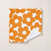 Orange Retro Daisies #1 #decor #art Badhandtuch Set (Waschlappen)