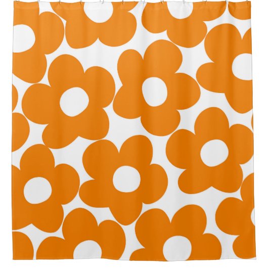 Orange Retro Daisies #1 #decor #art Duschvorhang (Vorderseite)