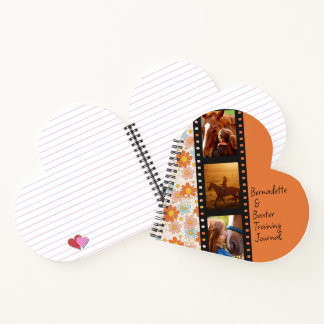 Orange Retro Daisy 3 Foto Horse Collage Name Notizblock