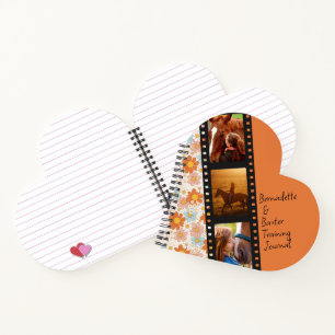 Orange Retro Daisy 3 Foto Pferd Collage Name Notizblock