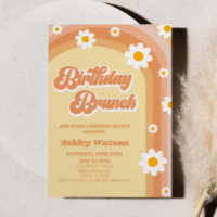 Orange Retro Daisy Blume Birthday Brunch Party