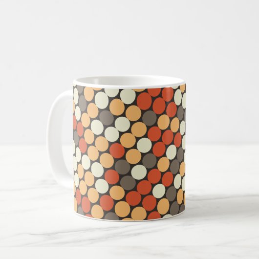 Orange retro dots kaffeetasse (Vorderseite Links)