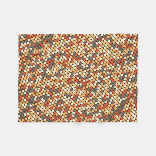 Orange retro dots pattern fleecedecke (Vorderseite (Horizontal))