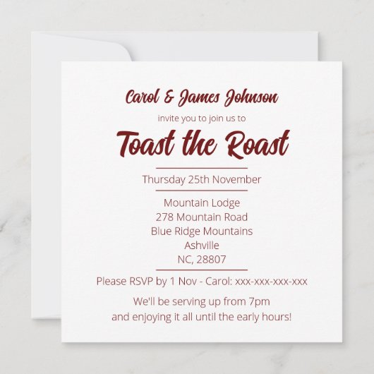 Orange Retro Erntedank Dinner Einladung (Rückseite)