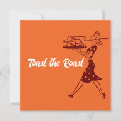 Orange Retro Erntedank Dinner Einladung (Vorderseite)