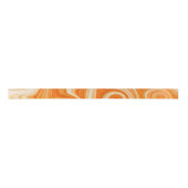 Orange Retro Fashion Liquid Swirl Niedlich und Gro Satinband (Vorderseite)