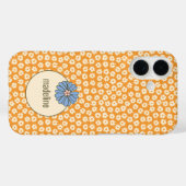 Orange Retro Girly Blume Pattern Case-Mate iPhone Hülle (Rückseite (Horizontal))