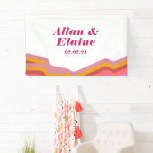 Orange Retro Groovy 70's Guest Book Banner (Insitu)