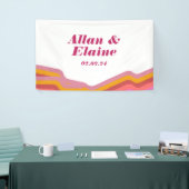 Orange Retro Groovy 70's Guest Book Banner (Messeveranstaltung)