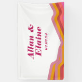 Orange Retro Groovy 70's Guest Book Banner (Vertikal)