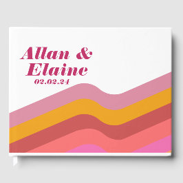 Orange Retro Groovy 70's Guest Book Gästebuch