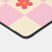 Orange Retro Groovy Daisy Blume & Pink Checkered Schreibtischunterlage (Ecke)