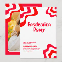 Orange Retro Groovy Foto Abitur