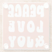 Orange Retro Groovy Peace Liebe Joy Holiday Glasuntersetzer (Rückseite)