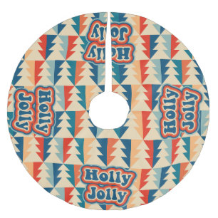 Orange Retro Groovy Weihnachtsbaum Polyester Weihnachtsbaumdecke