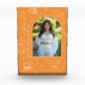 Orange Retro Hand Dragezeichneter Abschluss Foto B (Vorderseite)