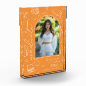 Orange Retro Hand Dragezeichneter Abschluss Foto B (Links)